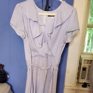 Pretty blue and white striped dress